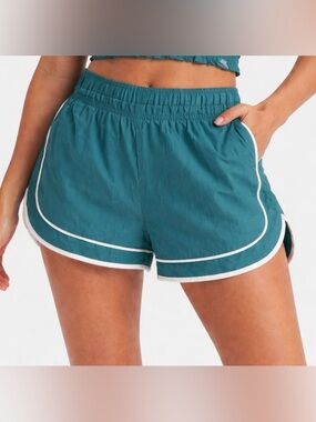 JoyLab Women's Woven Mid-RiseShorts Teal Green Size S